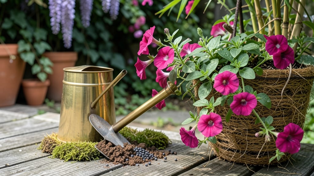 How to Keep Hanging Baskets Alive: Boil-and-Pour Weed Barrier That Chokes Out Roots