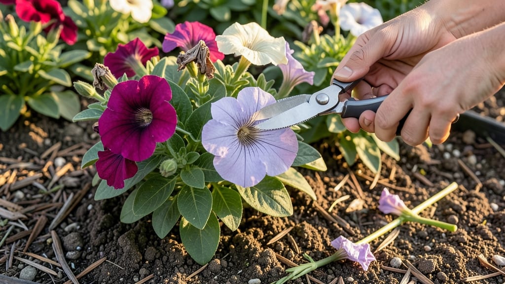 Deadheading Petunias for Longer Flower Life