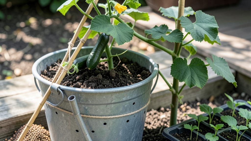 How to Grow Cucumbers in a 5-Gallon Bucket: Space-Saving Harvest in Small Spaces